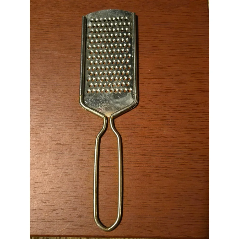 Vintage Stainless Steel Hand Grater Cheese Zester Wire Handle Hong Kong